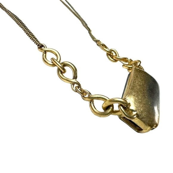 Kenneth Cole New York Gold Tone Jet Black Faceted Stones Necklace Earrings Set - Picture 12 of 15